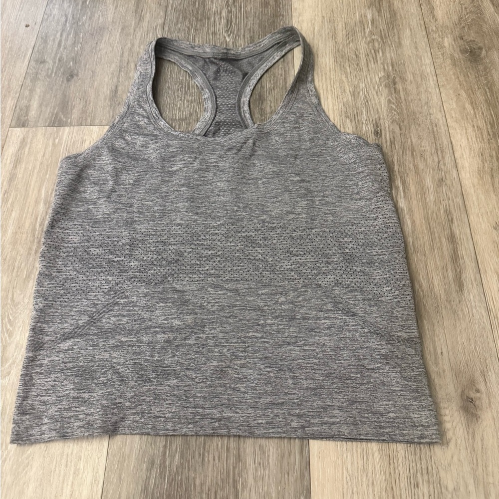 Lululemon Athletica Gray Fitted Crop Tank Top